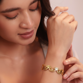 Elegant Half Flower Diamond Kada Bracelet